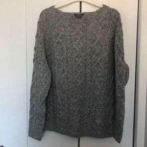 Grey cable knit sweater